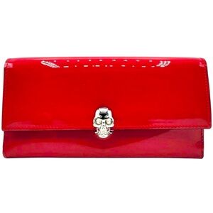 Alexander McQueen Leather Patent Red Wallet Purse (NEW)